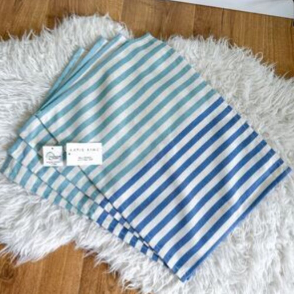 ❣️2/$36 NWT Katie Kime Set of 4 Matching Striped Placemats Retail Price $40.00